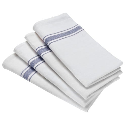White with Blue Stripe