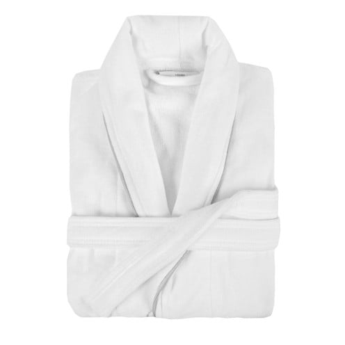 Laguna Bathrobes - White 100% Cotton with Grey Trim