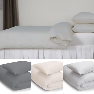 Easy care Polycotton Flat Bed Sheets in White, Ivory, Grey and Duck Egg