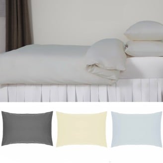 easy care pillowcases available in white, ivory, duck egg and grey