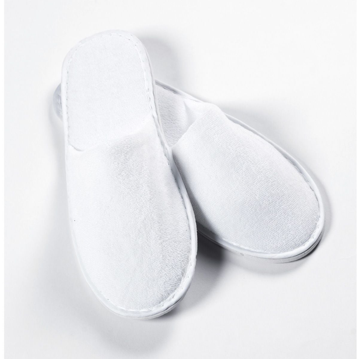 White Closed Toe Velour Slippers for Hotels Spas Richard Haworth