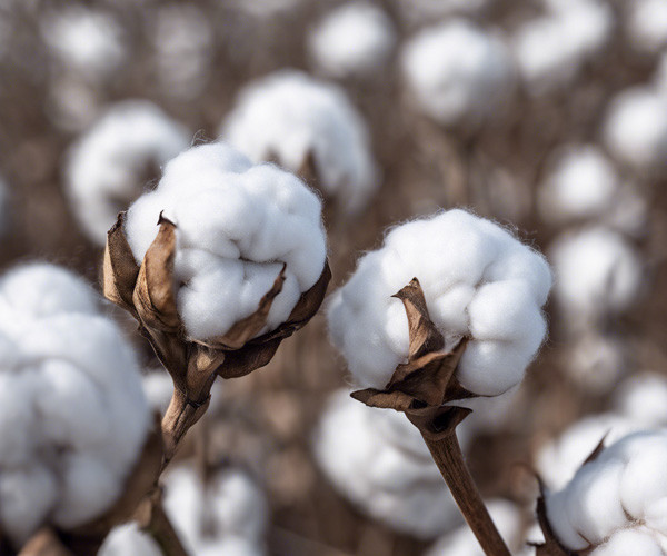 Close-up of raw white cotton