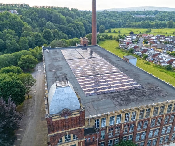 Solar panels at Kearsley Mill